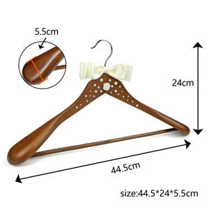 Appendiabiti <span class=keywords><strong>Moderno</strong></span> in Legno con Nastro Perlato e Gancio, Elegante Espositore a Singolo Livello per Abiti da Sposa - Product Image 6