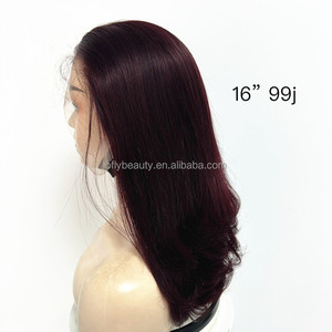 Parrucca frontale in pizzo 99j in pizzo trasparente HD 100% vergine <span class=keywords><strong>capelli</strong></span> brasiliani Color rossastro rosso colore lungo disponibile piccolo grande - Product Image 2