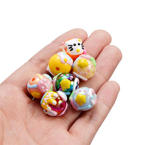 Cuentas acrílicas pintadas a mano con agujeros rectos, materiales artesanales, pulseras, cadenas para teléfonos móviles, accesorios, fabricación de joyas - Product Image 4