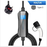 Chargeur Portable EV de type 2, IEC 61851 — 1 220v 16a, avec prise UK