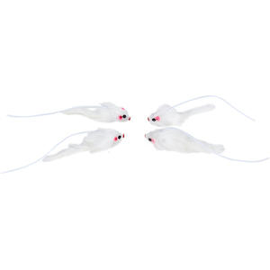 Mainan hewan peliharaan berbentuk realistis, pohon panjat kucing tubuh kecil, mainan hewan peliharaan kayu menyenangkan dengan liontin tikus mewah untuk kucing - Product Image 2