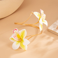Collier pour femme en fil ciré avec fleur tridimensionnelle, style Ins doux, chaîne en bambou, accessoires transfrontaliers euro-américains