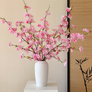 Fleurs artificielles de cerisier Yoshinobu en polyester, décoration intérieure, bouquet floral, décoration de table de salon - Product Image 3