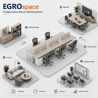EGROspace OEM ODM Sistema di Scrivanie Modulari Combinabili per Ufficio, Design per Spazi di Coworking, Soluzione per Postazioni di Lavoro