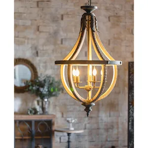 American retro style round white iron pendant lamp for restaurant bar droplight and home