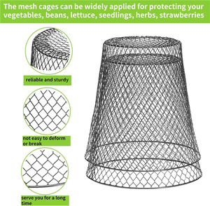 Cloche pour plantes en métal robuste, conique, en treillis métallique, protection contre les parasites et les animaux pour les semis de jardin et les plantes en pot - Product Image 2