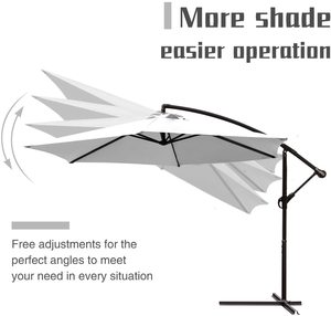 10ft En Porte-à-faux <span class=keywords><strong>parasol</strong></span> avec manivelle mécanisme et <span class=keywords><strong>housse</strong></span> de <span class=keywords><strong>protection</strong></span>, <span class=keywords><strong>protection</strong></span> solaire <span class=keywords><strong>protection</strong></span> UV, - Product Image 5