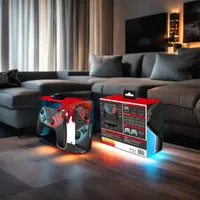 Manette de jeu sans fil PG-SW018 de style classique avec moteur de vibration, bouton Turbo et touches LED noires pour usage commercial