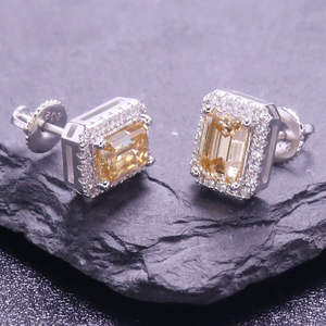 Pendientes de Bola de Moissanita Plateados con Engaste de Garra para Mujer, Joyería de Compromiso y Boda - Product Image 3