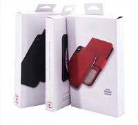 Boîte cadeau rigide de luxe pour téléphone avec logo personnalisé en relief et pelliculage mat, intérieur floqué écologique, fermeture magnétique