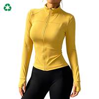 Veste zippée à manches longues personnalisée, respirante, de couleur unie, pour le sport, la gym, le yoga et les activités de plein air