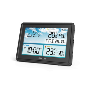 Promotion <span class=keywords><strong>BALDR</strong></span> <span class=keywords><strong>Station</strong></span> météo domestique Thermomètre intérieur/extérieur Moniteur d'humidité Sans fil (Noir) - Product Image 4