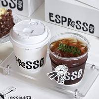 Kit d'emballage personnalisé pour boulangerie Espresso Life Print, sac cadeau en papier jetable, boîte à gâteau, manchon pour tasse à café pour café