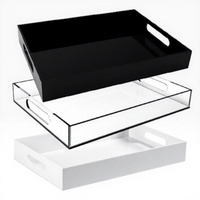 Présentoir de rangement transparent en acrylique moderne personnalisé, plateau à desserts et à pain, plateau de présentation écologique en Lucite