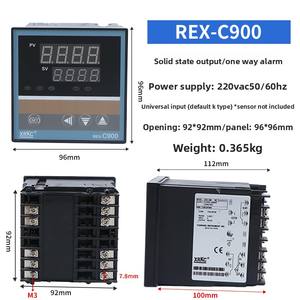 REX C700/C900 220V プラスチック製 OEM デジタルPIDサーモスタット 温度コントローラー SSR/リレー出力 K型熱電対センサー 室内用 - Product Image 5