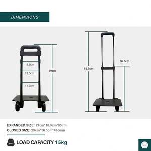 Tianyu T717A-2 métal 2 roues télescopique tige de traction chariot poignée sac à dos - Product Image 2