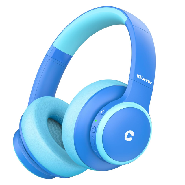 IClever BTH26 ANC Kid Headphones 60H Play Time Safe Volume 80dBA Fast Charging Bluetooth5.4 with Mic AUX Cord for iPad Airplane