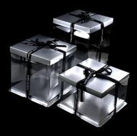 Vente en gros de boîtes à gâteaux en papier transparentes de luxe de couleur argentée de 6 pouces et 12 pouces pour la Saint-Valentin avec fenêtre