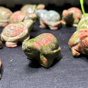 Wholesale Mini Size Carvings Crystal Crafts Natural Healing Stone Unkaite Turtle Decoration For Sale