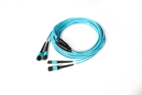 Kabel Patch Cord Fiber Optik MPO MTP OM3 OM4 8 12 24 Core SM MM untuk Pusat Data dan Jaringan 5G