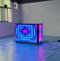 Cabine DJ pliable personnalisée 4/5/6/8 sections, écran LED P3.91 P2.97 pour DJ, tables de DJ pour fêtes, festivals, événements, discothèques