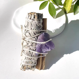 Lot de bâtons de sauge blanche en gros avec Palo Santo et cristaux bruts, kit de purification et de méditation pour la maison, approvisionnement en vrac - Product Image 4