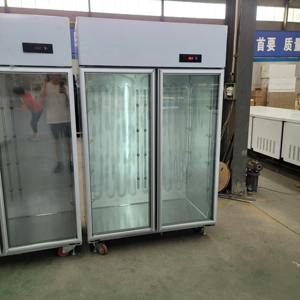 HOT SALE Edelstahl Commercial Upright 2 Glastür Gefrier schrank Aluminium tür Heavy Duty Support Rollen A Energie effizient - Product Image 5