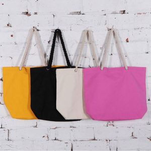Sac de plage en toile de coton de haute qualité, grand format, personnalisable, vente en gros, sacs de shopping écologiques à motifs de dessins animés - Product Image 5