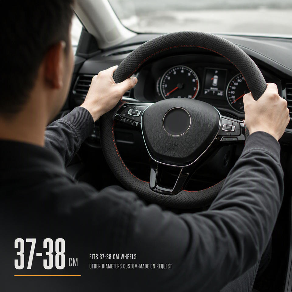 Factory Wholesale PU Leather Hand Stitched Car Steering Wheel Cover ...