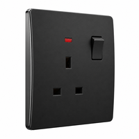 Interrupteur mural moderne incurvé de luxe, 2 prises, 3 interrupteurs, 220V 16A, norme britannique, durable et facile à installer