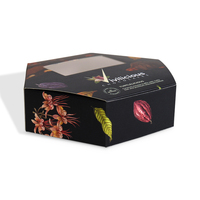 Emballage de boîte de papier hexagonale noire personnalisée pour emballage de barre de chocolat avec logo personnalisé imprimé