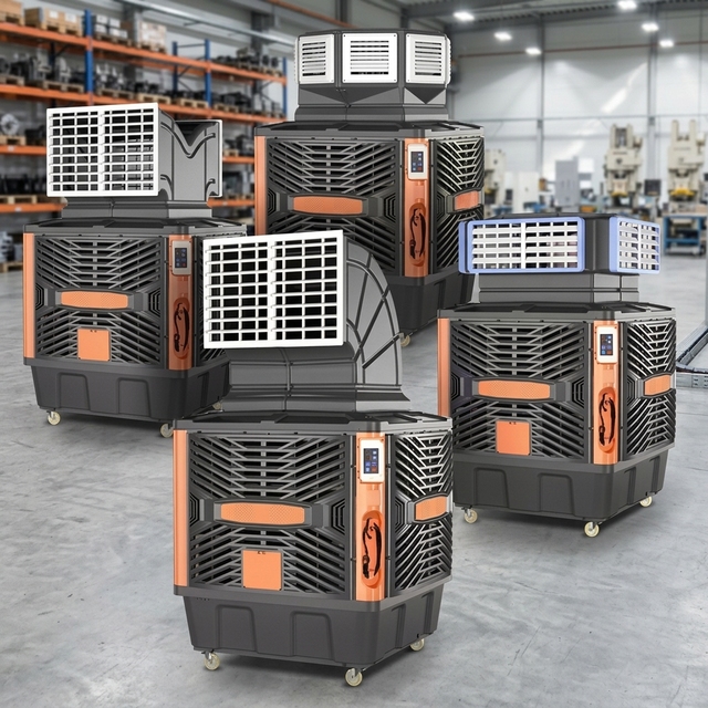 Factory/Warehouse Evaporative Air Cooler 1.8-12.6kW Floor Standing DC Automatic 36000