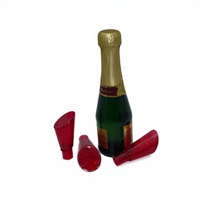 Vertedor de Champán de Plástico Rojo de 200 mm, Desechable, para Vino, Moderno, para Fiestas - Product Image 3