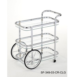 Luxury Living Room Table Brass Metal Tea <b>Trolley</b> With <b>Serving</b> Cart Design For Hotel Restaurant And Banquet Hall Service Use - Product Image 6