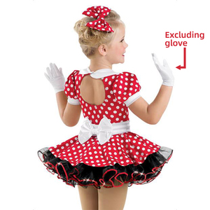MiDee Nouveau recommander filles costumes de danse Polka dots revers manches bouffantes <span class=keywords><strong>tutu</strong></span> <span class=keywords><strong>jupe</strong></span> arcs dos nu robes Jazz équipe scène porter - Product Image 2