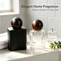 Flacons de parfum rectangulaires populaires, vides, transparents, noirs mats, imprimés, 100 ml, en verre de luxe