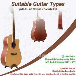 Soporte de guitarra de madera Omniwod, soporte de suelo de madera maciza para guitarras acústicas, eléctricas, ukeleles y violines - Product Image 2