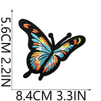 Patchs en chenille en forme de cœur en tissu sergé brodé avec un motif de papillon « Dieu est bon » en 3D à appliquer au fer à repasser, vente en gros personnalisée