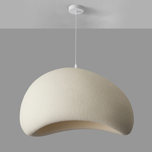 Lampada Moderna Minimalista D80CM, Illuminazione Pendente Nordica Wabi Sabi, <span class=keywords><strong>Lampadario</strong></span> a Sospensione Giapponese <span class=keywords><strong>Beige</strong></span> a Forma di Nuvola, Lampadari LED - Product Image 2