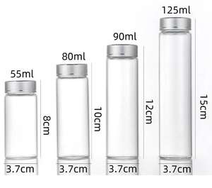 Fiale di vetro di varie dimensioni con tappo a vite in alluminio vetro trasparente bottiglia tubolare cibo/medicina/cosmetico bottiglia di imballaggio di vetro - Product Image 1