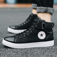 Bottes de style cool en gros, baskets décontractées en cuir PU pour hommes, tailles 39-48