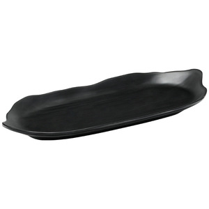 Melamine <b>Black</b> Rectangular Sushi <b>Plate</b> 3111 Solid Color For Japanese Food Party Commercial Use - Product Image 5