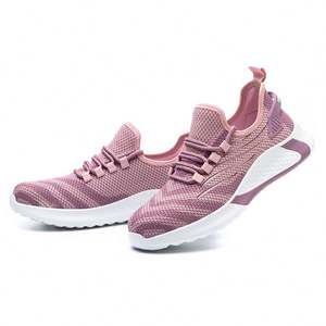 Chaussures de sécurité modernes légères en acier pour homme et femme, baskets décontractées avec empeigne en toile respirante et semelle en caoutchouc - Product Image 3