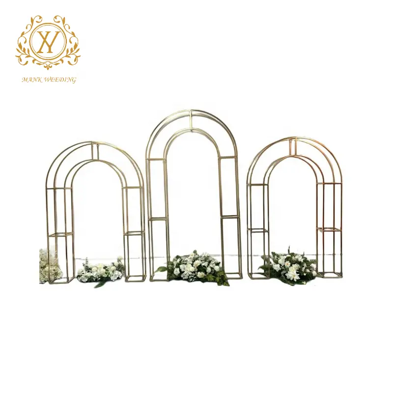 High Quality Metal Arch Gold Iron Wedding Arch Backdrop Flower Arch Stand for Party Event Wedding Decoration