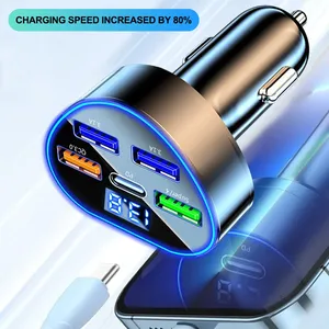 Cargador de Coche de 350W con USB Tipo C, Carga Súper Rápida en el Coche con Monitor de Voltaje LED para iPhone, Samsung, Huawei, Oneplus, Vivo, Oppo - Product Image 5