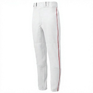Pantalones de béisbol cónicos azules para hombre con franja lateral roja, de poliéster que absorbe la humedad, con cierre de botón, anti-UV, transpirables, de talla grande, con malla. - Product Image 5