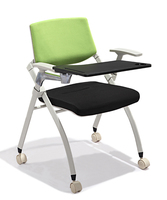 Chaise d'entraînement moderne en plastique pliable GS-1795D avec coussin en mousse moulée, accoudoirs réglables, base métallique et cadre en acier, garantie 5 ans