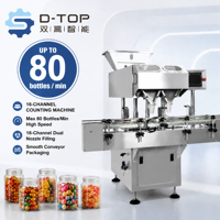 Compteur de pilules électronique DTOP à 16 canaux, machine de comptage de comprimés et de capsules, équipement pour bouteilles, produits nutritionnels