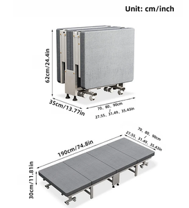 <span class=keywords><strong>Lit</strong></span> simple blanc luxueux cadre inférieur élargi épaissi Design pliable moderne pour hôtels appartements nouveau <span class=keywords><strong>lit</strong></span> de pause déjeuner en métal - Product Image 6