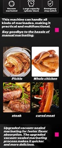 Machine à mariner les poulets entiers |   Ensemble professionnel de hachoir à viande et de machine à agiter sous vide pour la transformation de la volaille - Product Image 2